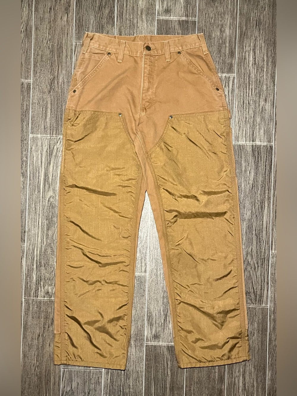 Carhartt Cordura Double Knee Work Pants Mens 30x30 Tan Carpenter Dungaree B292